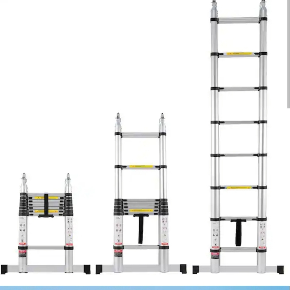 Telescoping Ladder, 16.5 ft. A-Shape Aluminum Extension Ladder Lightweight, Mult